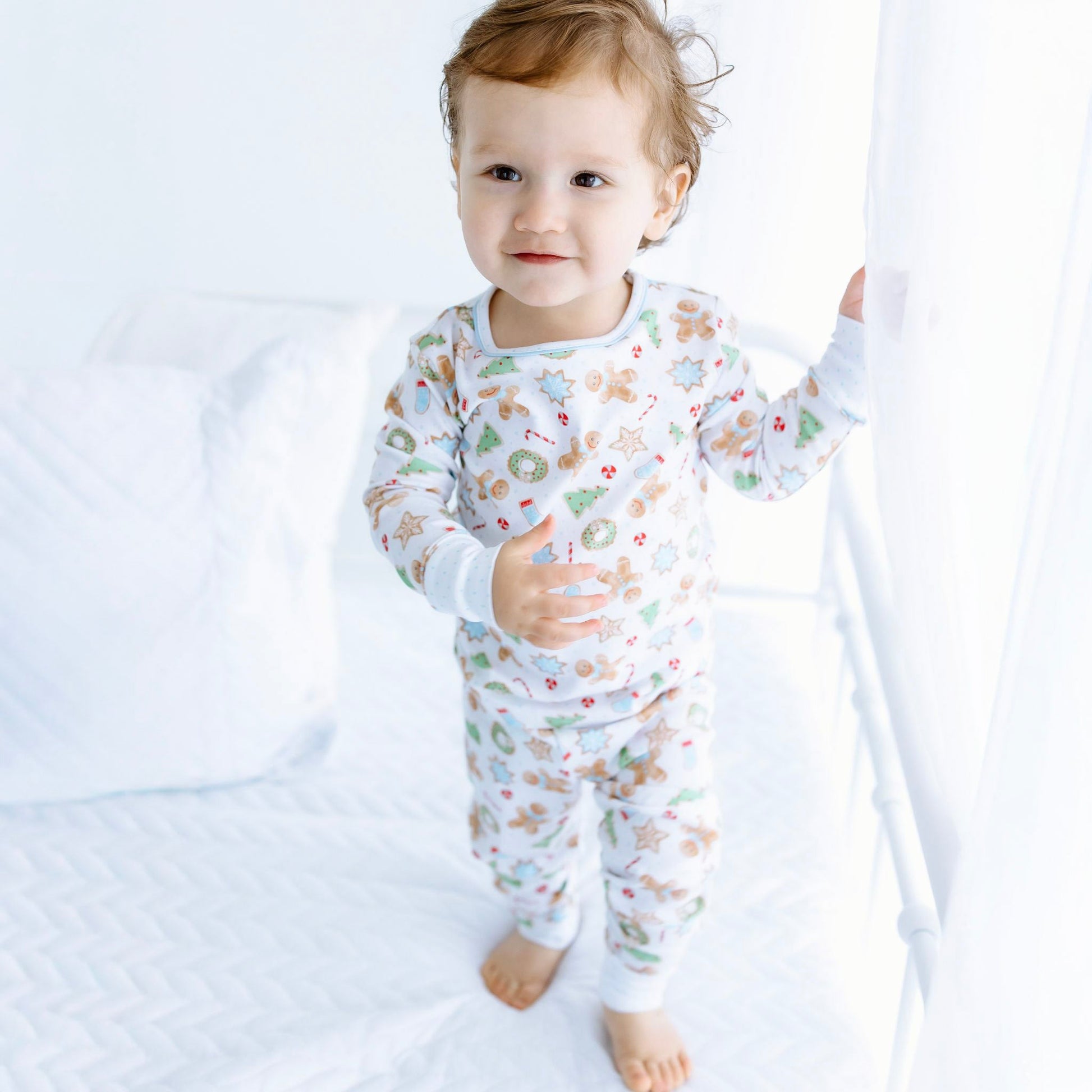 Frosted Wonderland Long Pajamas - Light Blue - Magnolia BabyLong Pajamas