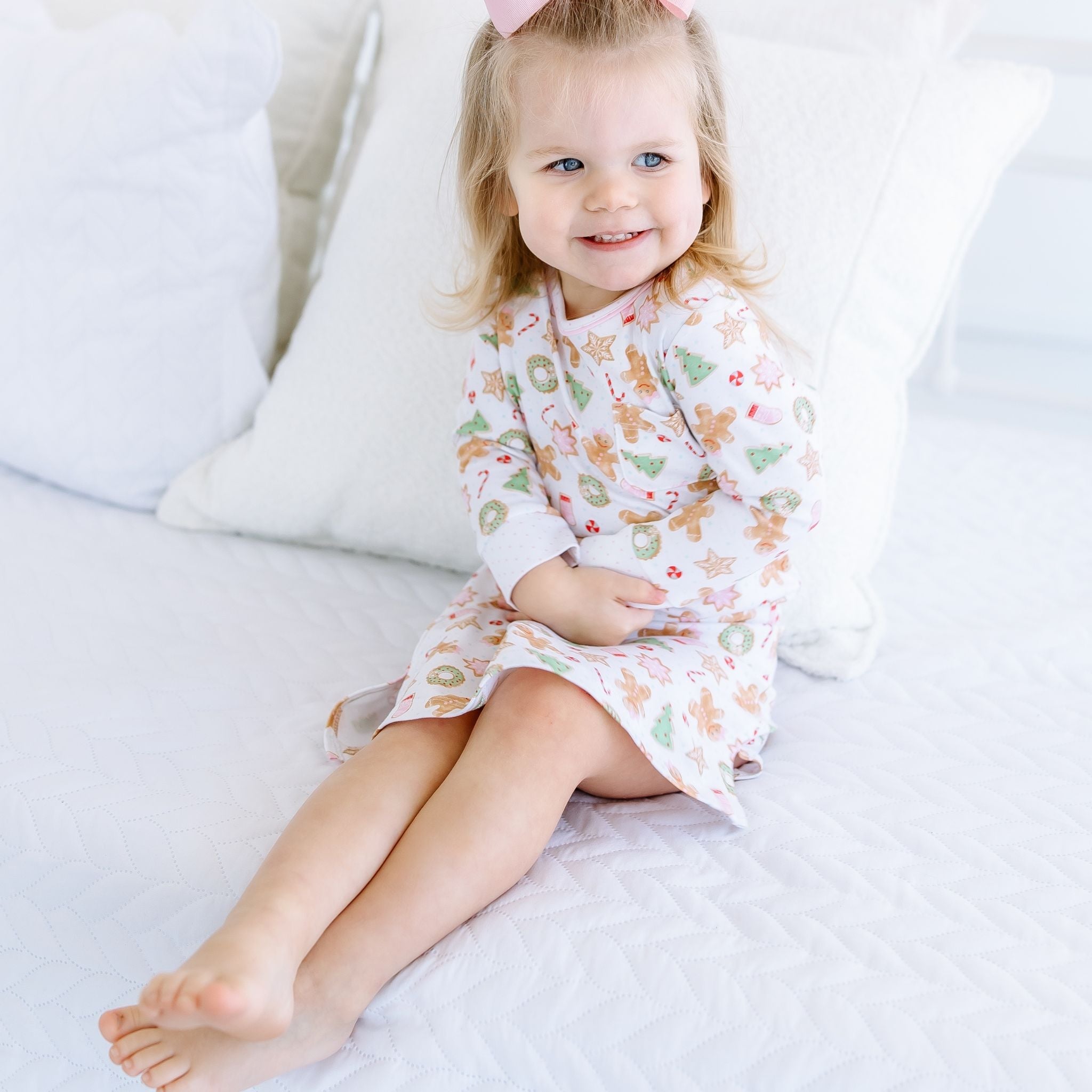 Frosted Wonderland Long Sleeve Nightdress - Pink - Magnolia BabyNightdress