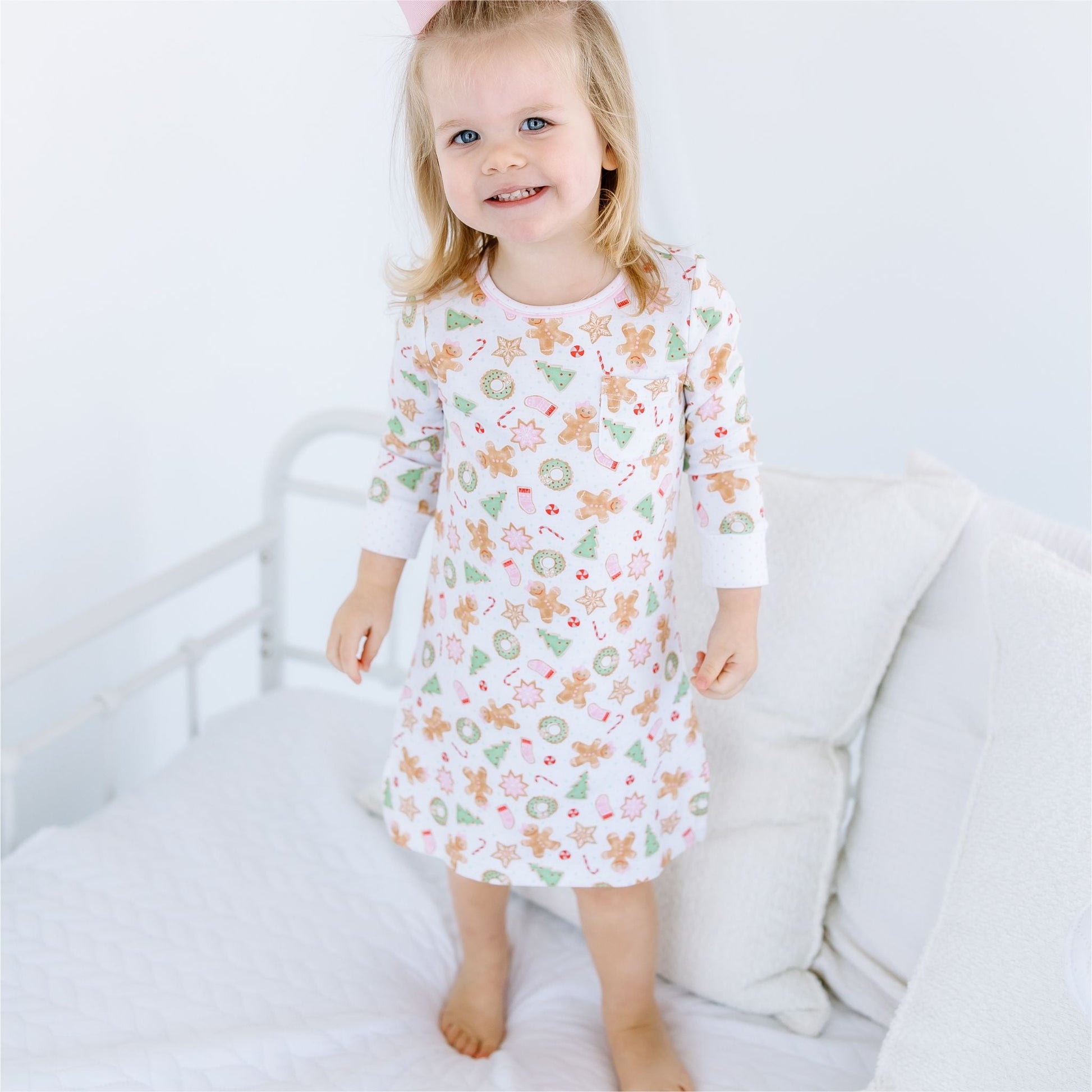 Frosted Wonderland Long Sleeve Nightdress - Pink - Magnolia BabyNightdress