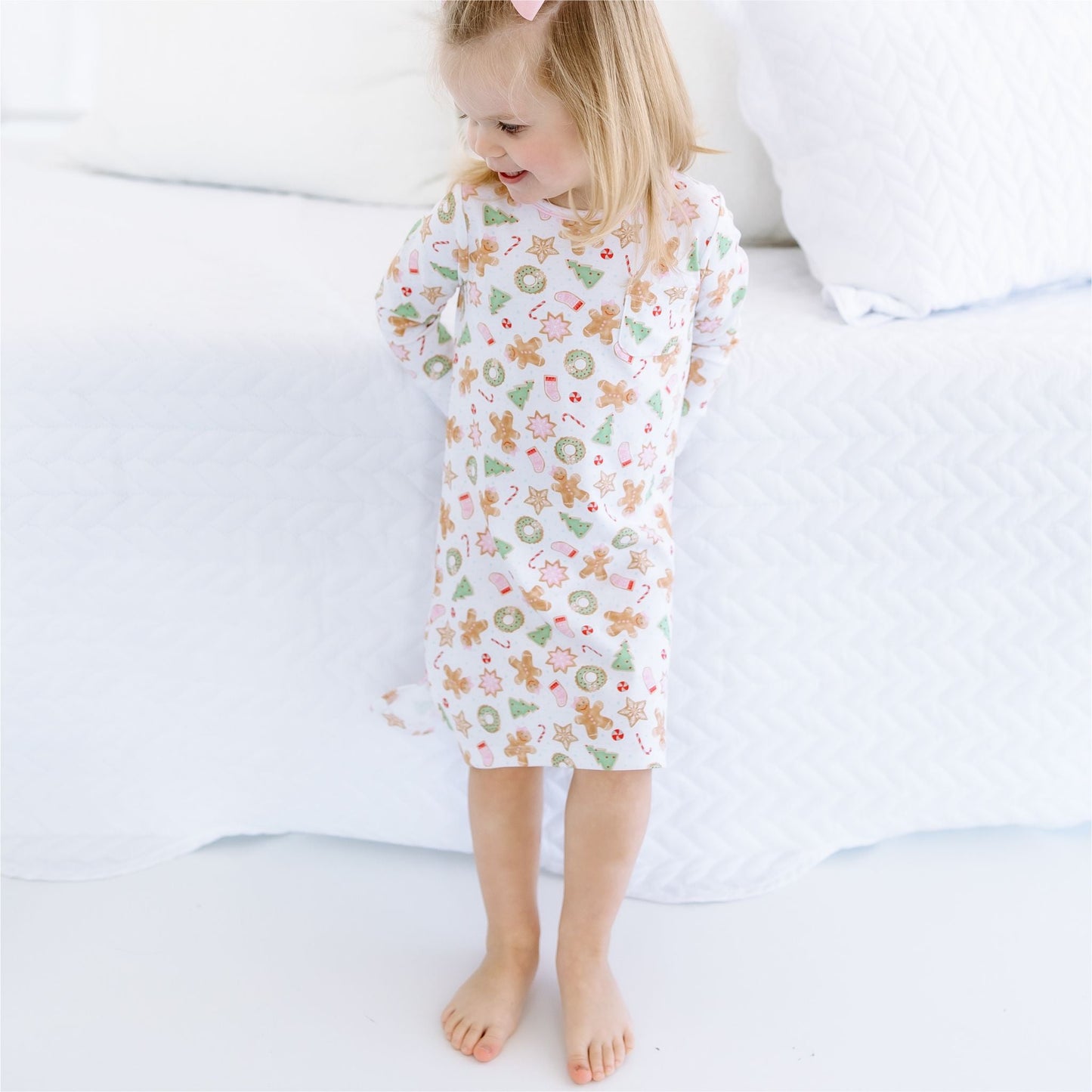 Frosted Wonderland Long Sleeve Nightdress - Pink - Magnolia BabyNightdress