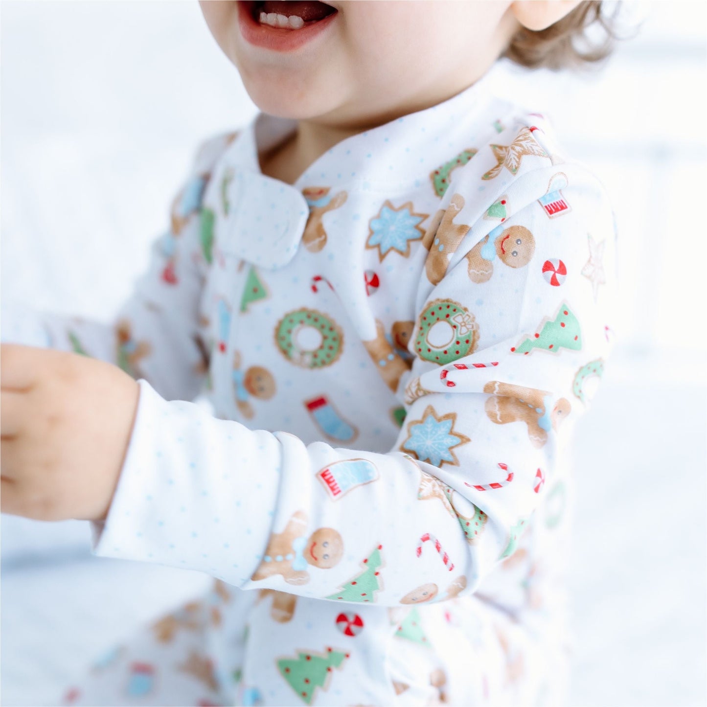 Frosted Wonderland Zip Pajamas - Light Blue - Magnolia BabyZipper Pajamas