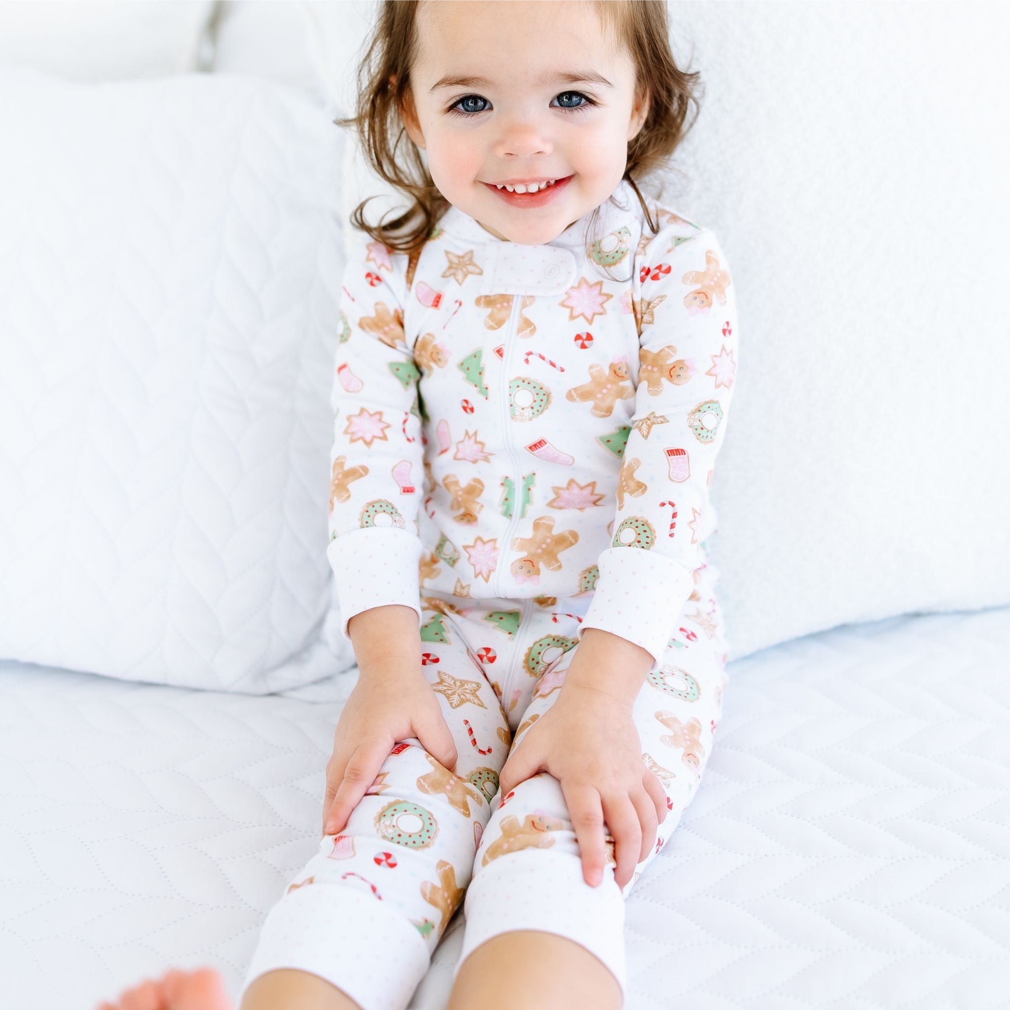 Frosted Wonderland Zip Pajamas - Pink - Magnolia BabyZipper Pajamas