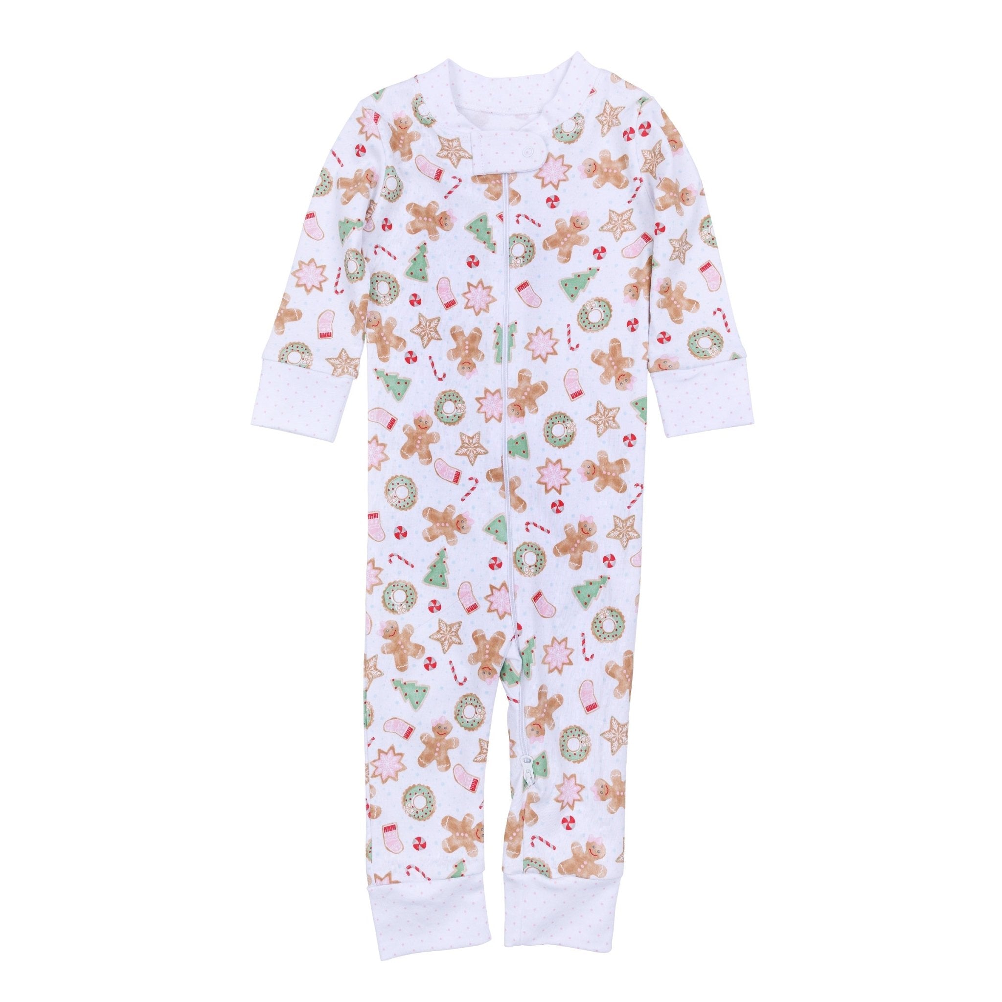 Frosted Wonderland Zip Pajamas - Pink - Magnolia BabyZipper Pajamas