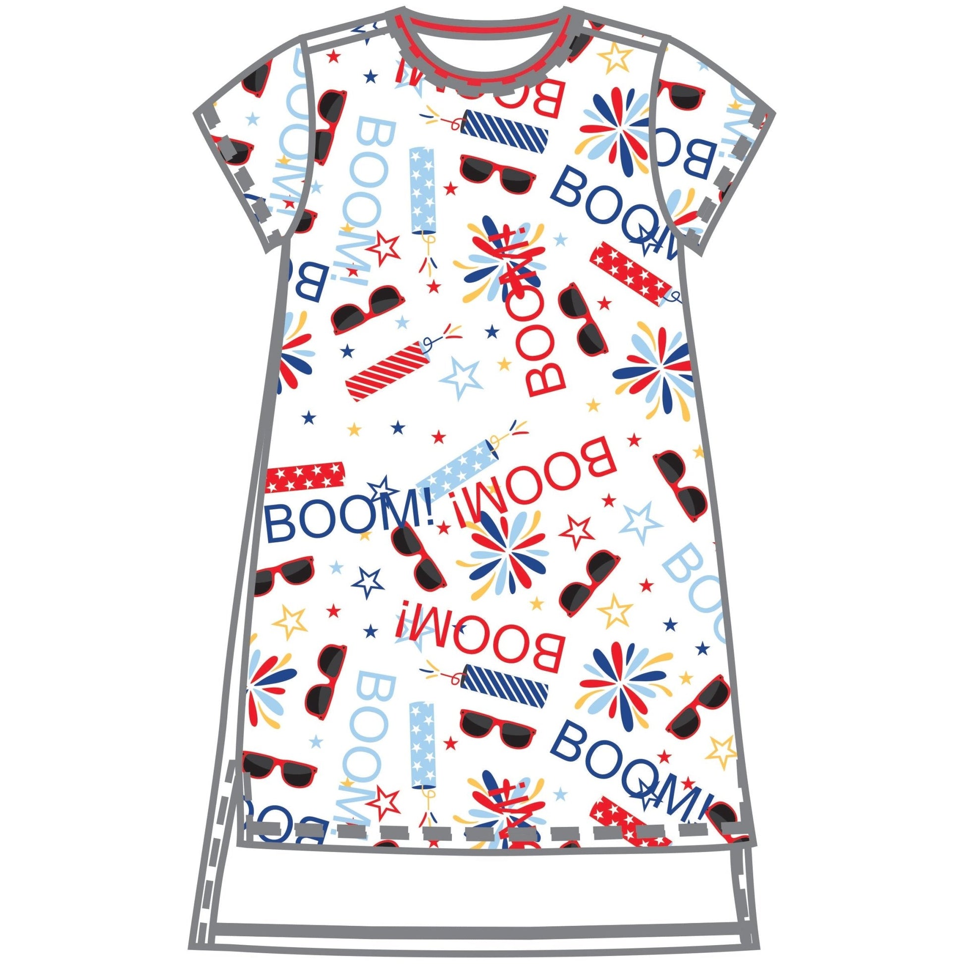 Fun Filled 4th Women's Night Shirt - Magnolia BabyNight Shirt