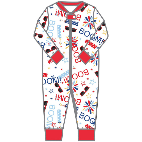 Fun Filled 4th Zip Pajama - Magnolia BabyZipper Pajamas