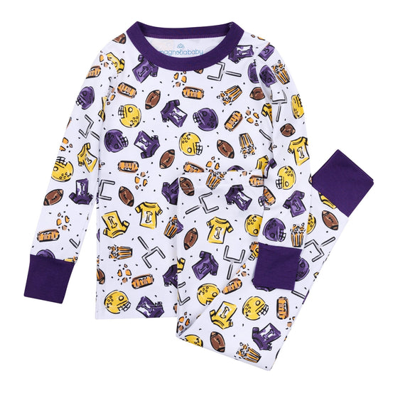 Future Draft Picks Long Pajamas - Purple Gold - Magnolia BabyLong Pajamas