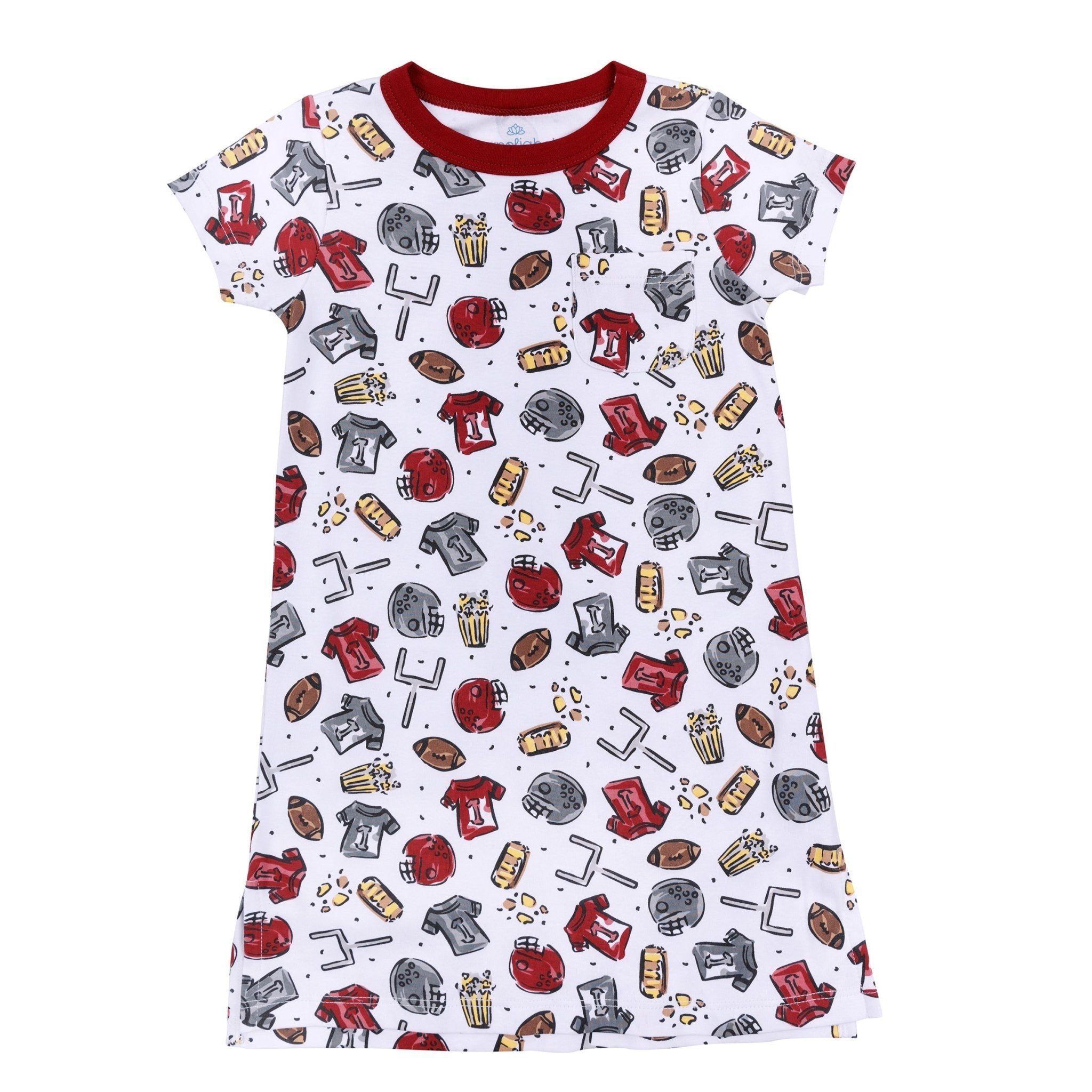 Future Draft Picks Short Sleeve Nightdress - Crimson Grey - Magnolia BabyNightdress