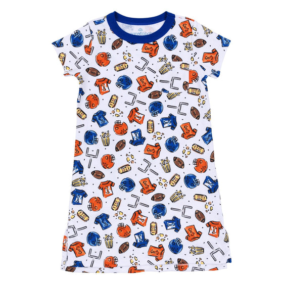 Future Draft Picks Short Sleeve Nightdress - Orange Blue - Magnolia BabyNightdress