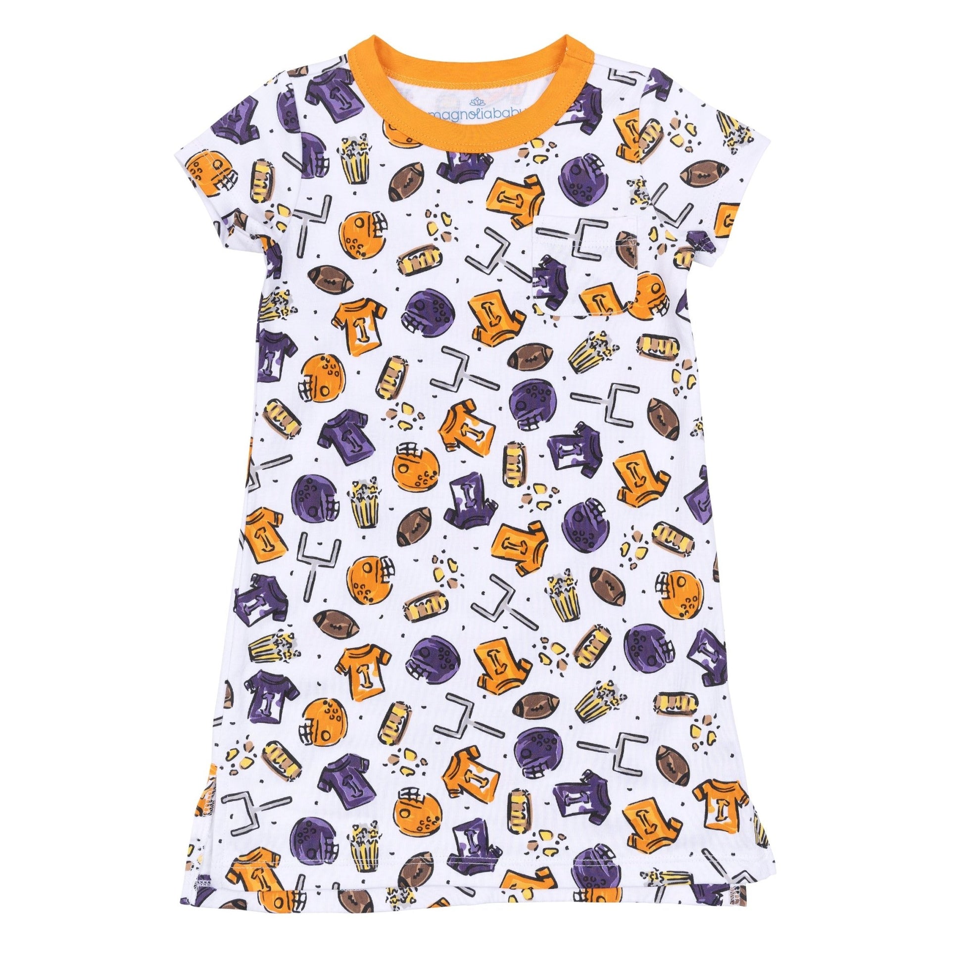 Future Draft Picks Short Sleeve Nightdress - Orange Purple - Magnolia BabyNightdress