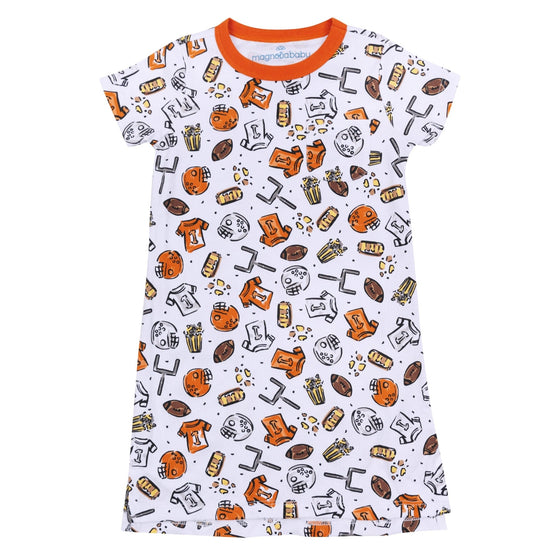 Future Draft Picks Short Sleeve Nightdress - Orange White - Magnolia BabyNightdress