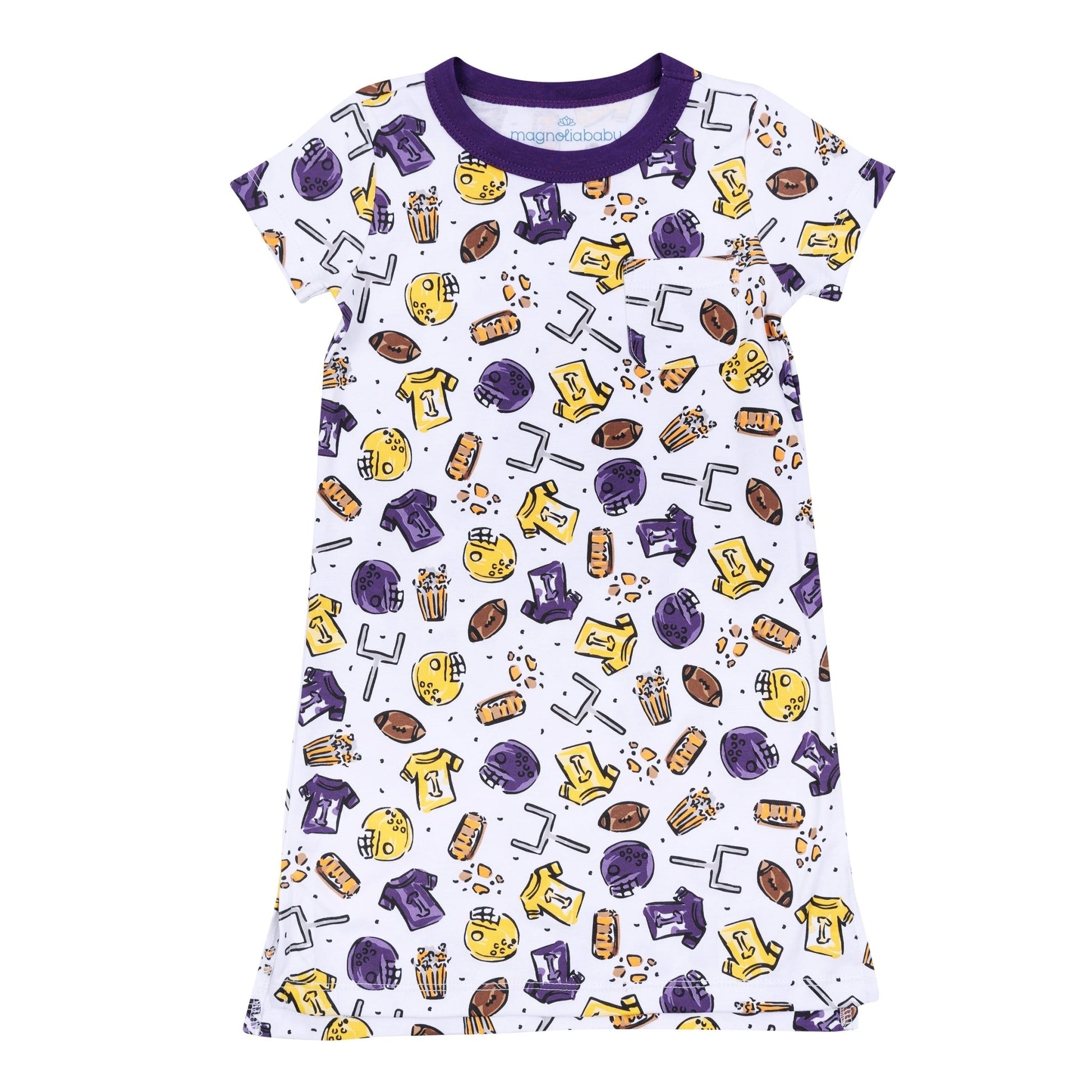 Future Draft Picks Short Sleeve Nightdress - Purple Gold - Magnolia BabyNightdress