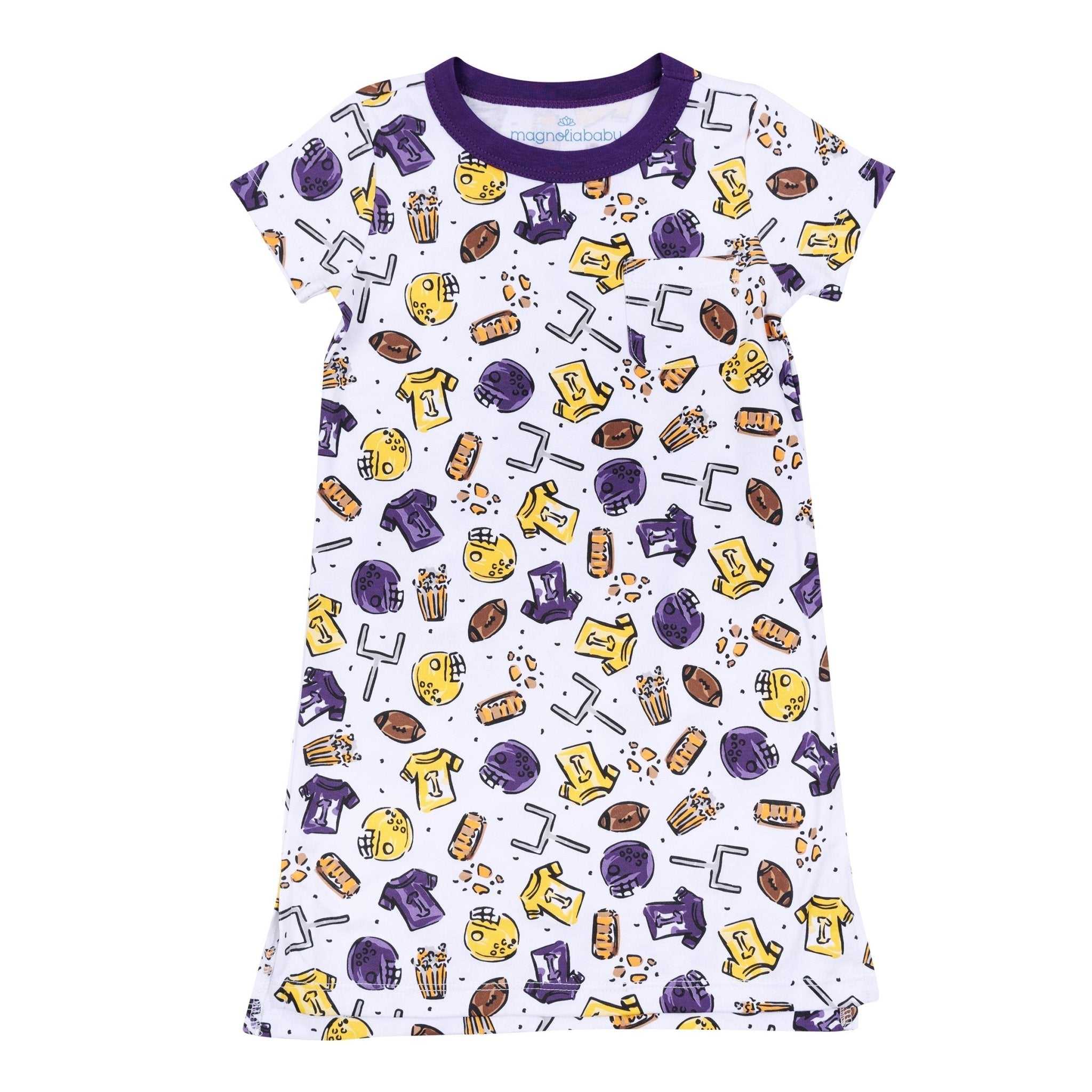Future Draft Picks Short Sleeve Nightdress - Purple Gold - Magnolia BabyNightdress
