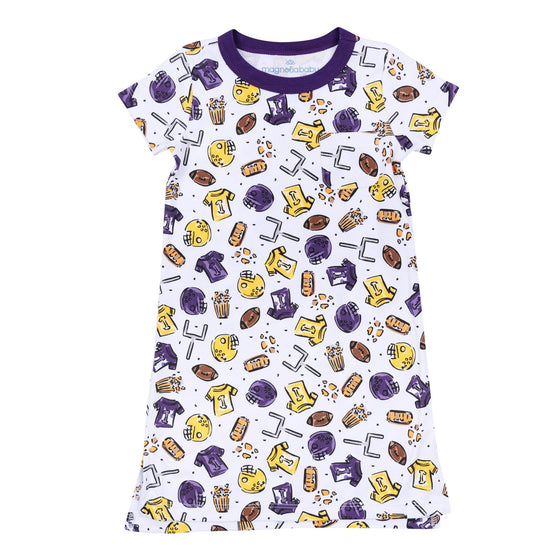 Future Draft Picks Short Sleeve Nightdress - Purple Gold - Magnolia BabyNightdress