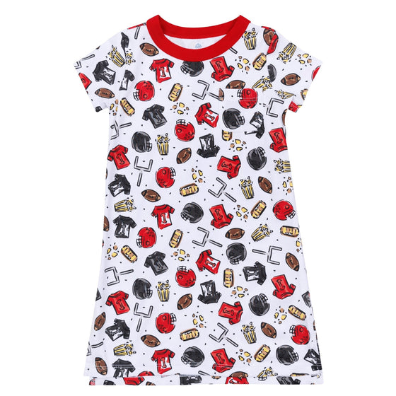 Future Draft Picks Short Sleeve Nightdress - Red Black - Magnolia BabyNightdress