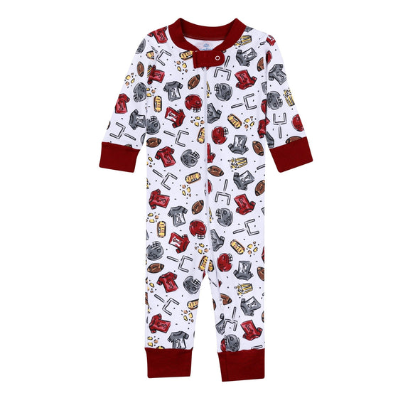 Future Draft Picks Zip Pajamas - Crimson Grey - Magnolia BabyZipper Pajamas
