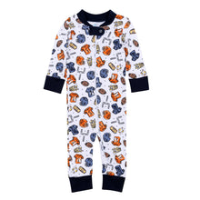  Future Draft Picks Zip Pajamas - Navy Orange - Magnolia BabyZipper Pajamas