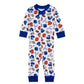 Future Draft Picks Zip Pajamas - Orange Blue - Magnolia BabyZipper Pajamas