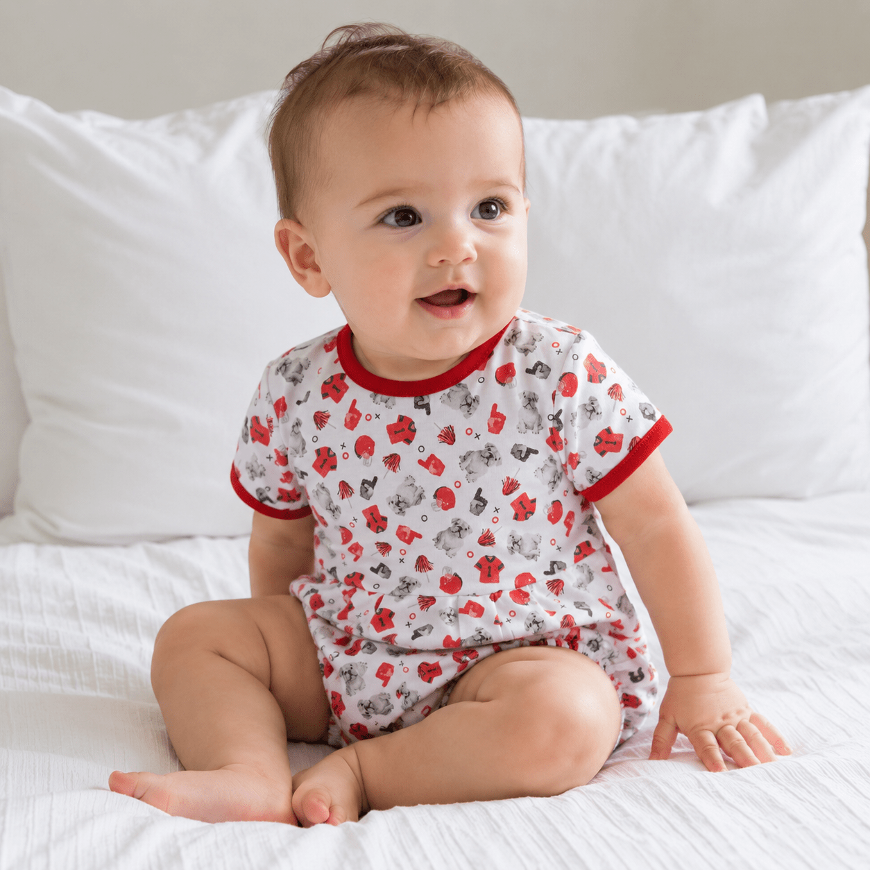 Magnolia Baby_Gameday Dawgs Print Short Sleeve Bubble_1