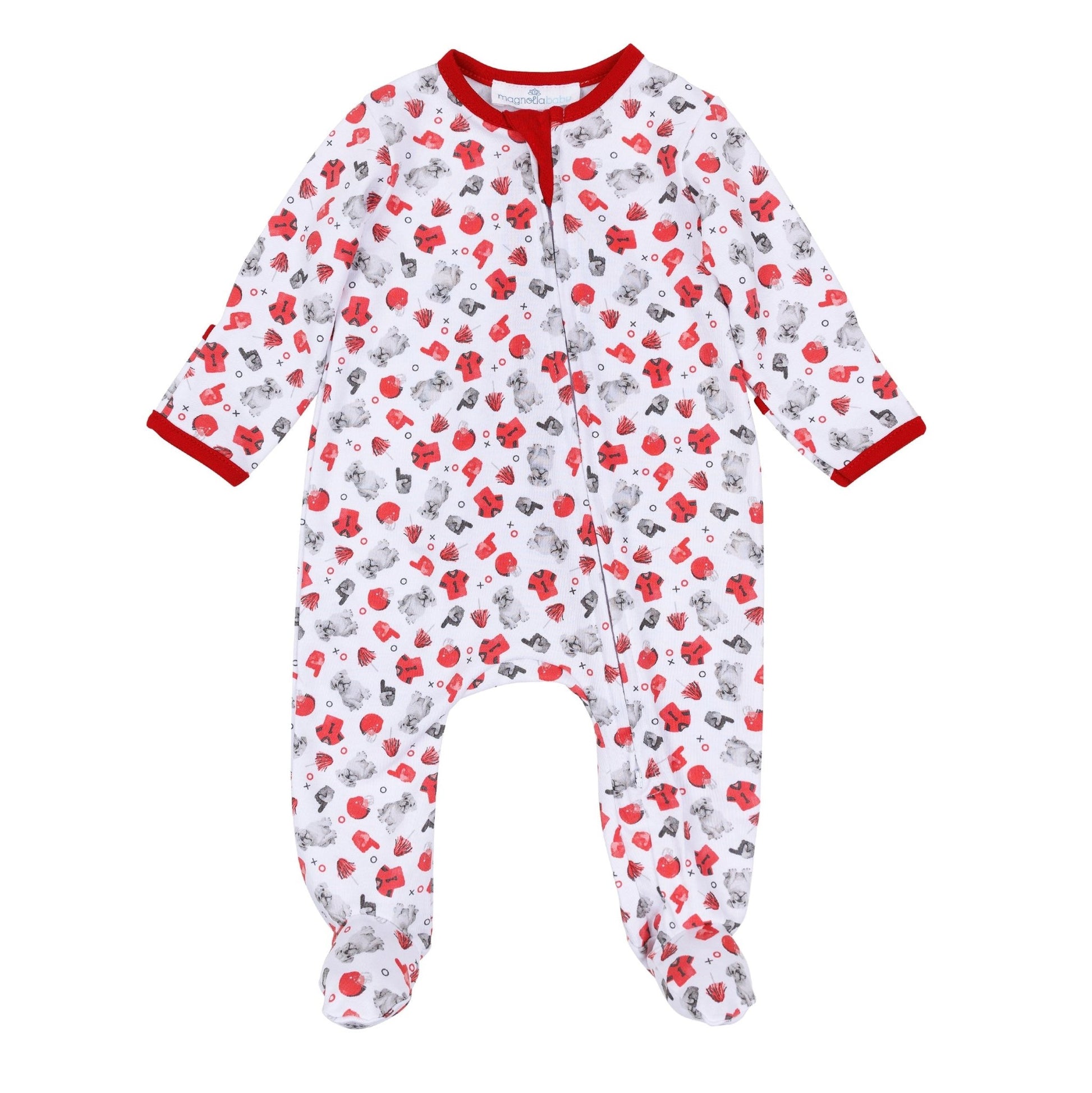 Magnolia Baby_Gameday Dawgs Print Zip Footie_2