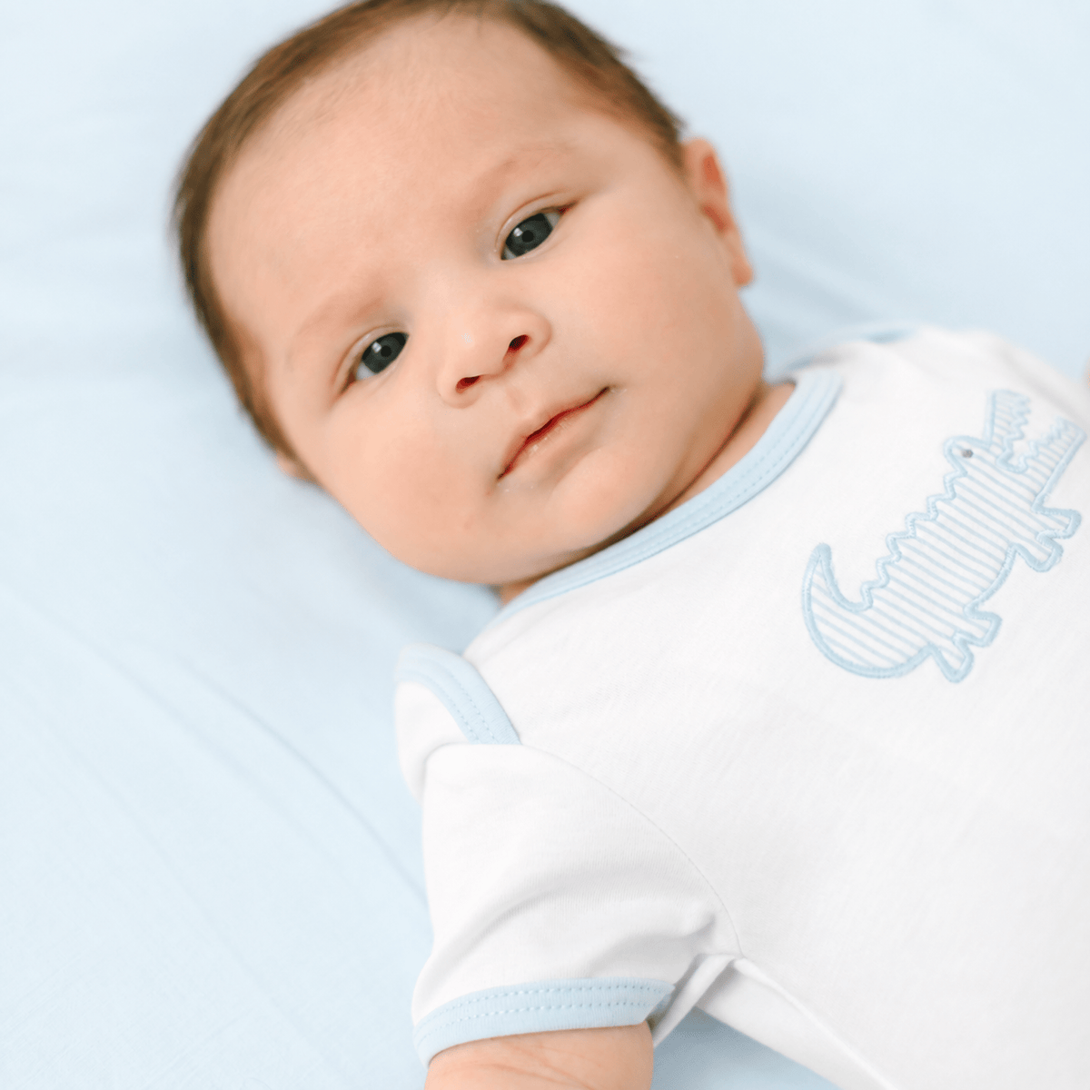Magnolia Baby_Gator Applique Bodysuit - Light Blue_4