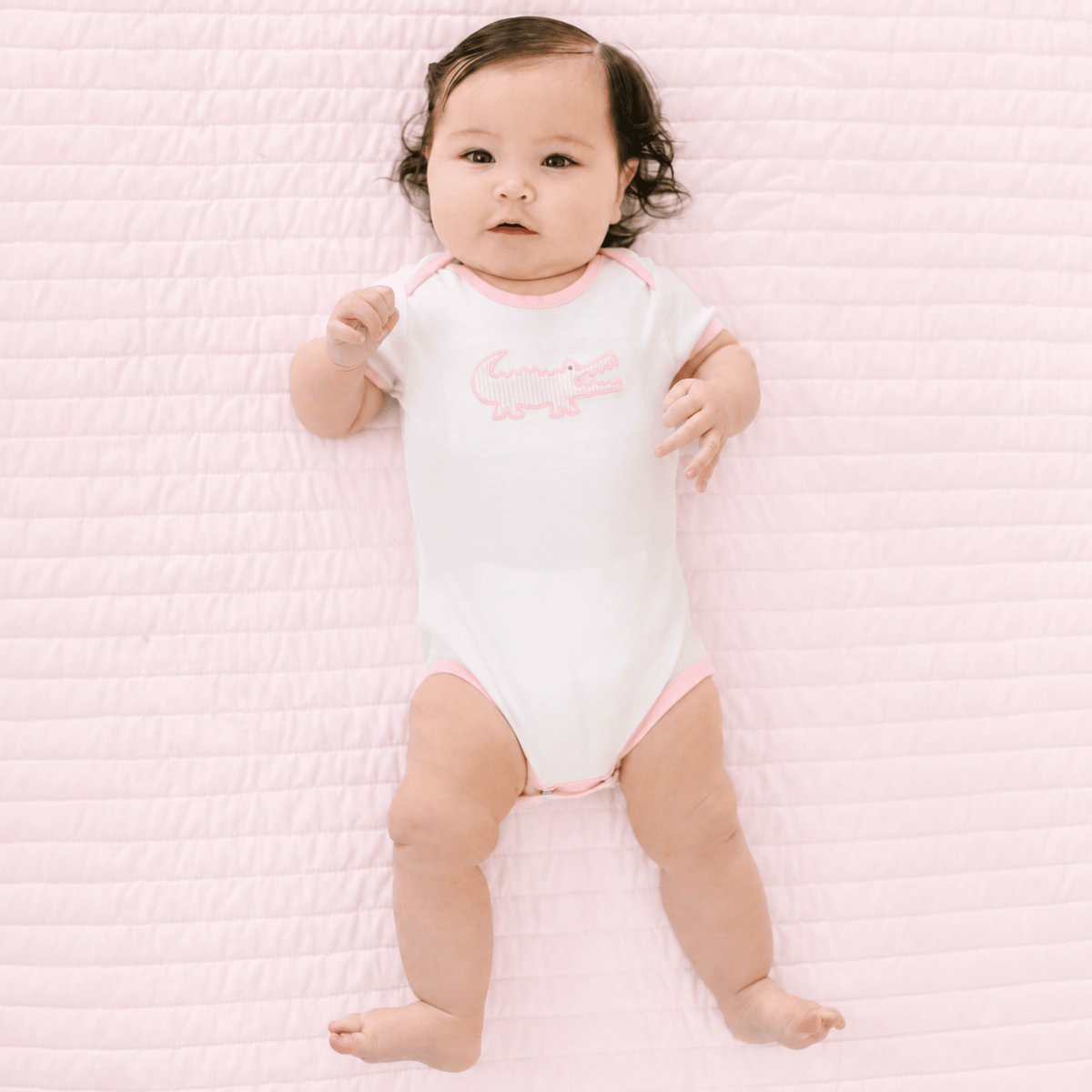 Magnolia Baby_Gator Applique Bodysuit - Pink_2