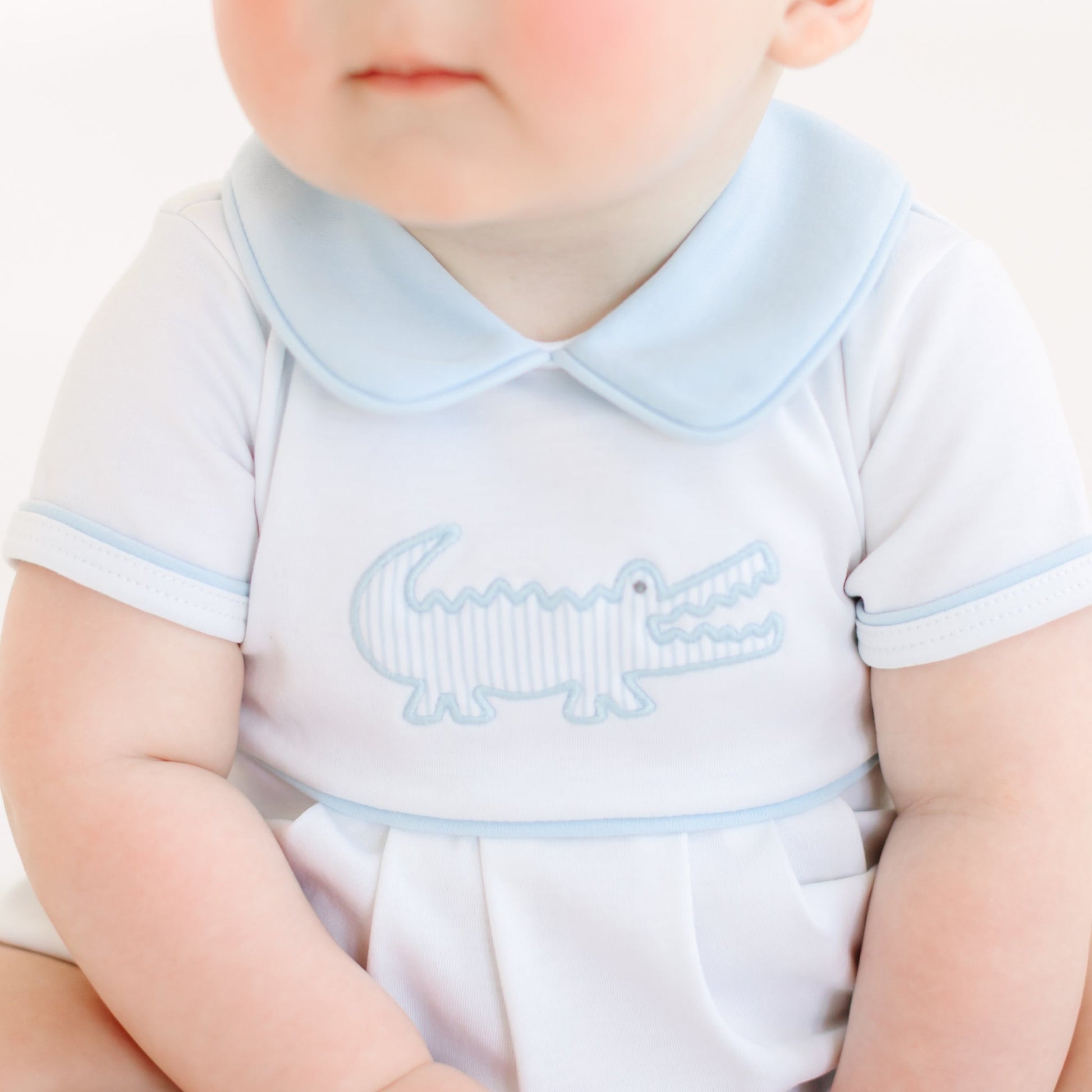 Gator Applique Collared Bubble - Light Blue - Magnolia BabyBubble