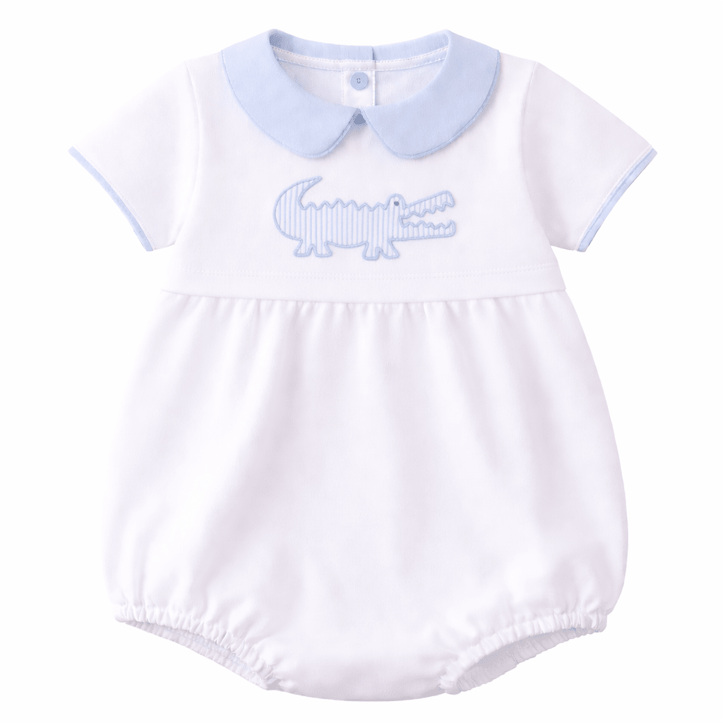 Gator Applique Collared Bubble - Light Blue - Magnolia BabyBubble
