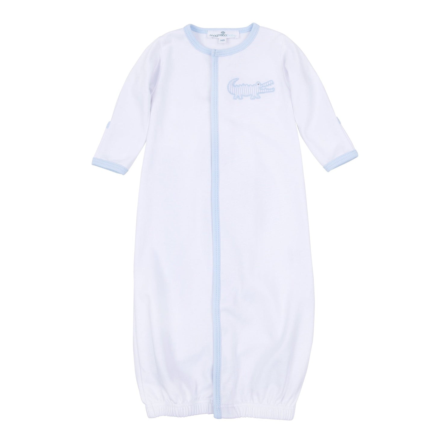 Gator Applique Converter - Light Blue - Magnolia BabyConverter Gown