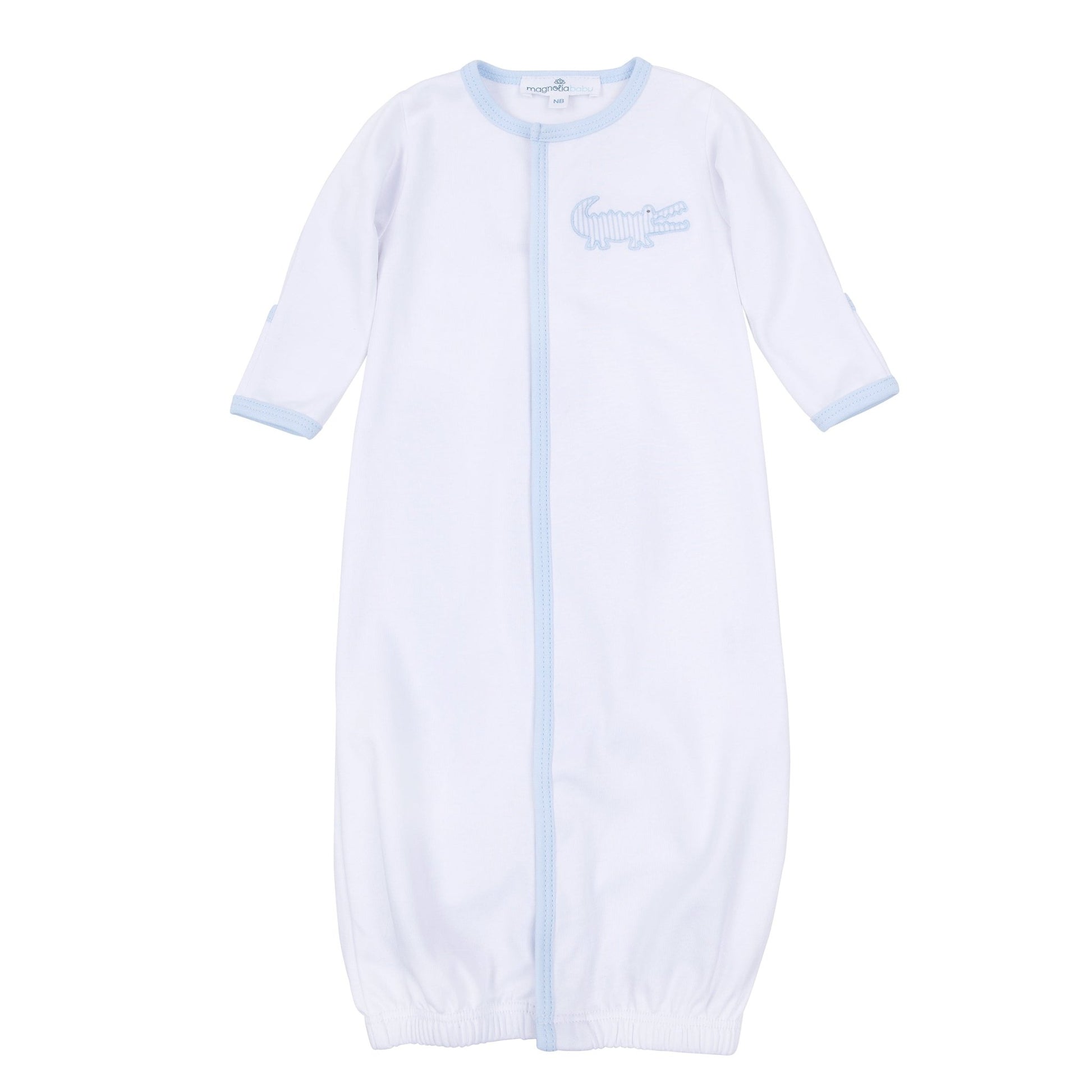 Gator Applique Converter - Light Blue - Magnolia BabyConverter Gown
