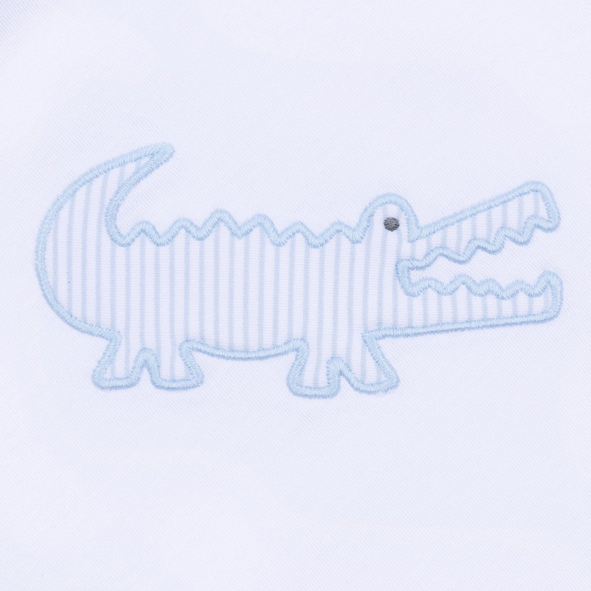 Gator Applique Footie - Light Blue - Magnolia BabyFootie
