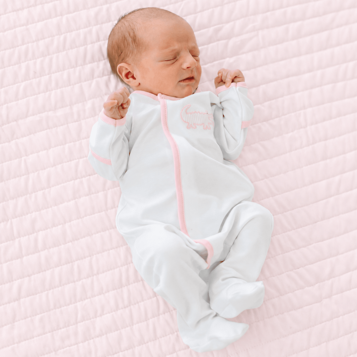 Magnolia Baby_Gator Applique Footie - Pink_2