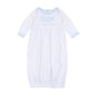 Gator Applique Gathered Gown - Light Blue - Magnolia BabyGown
