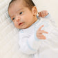 Gator Applique Gathered Gown - Light Blue - Magnolia BabyGown