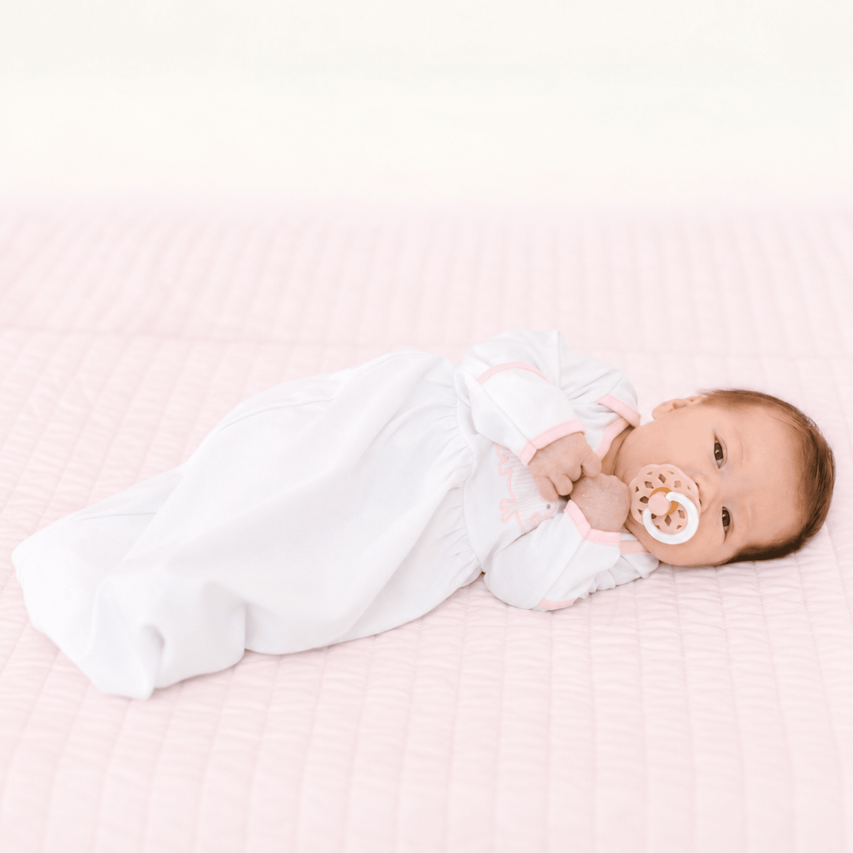 Magnolia Baby_Gator Applique Gathered Gown - Pink_3