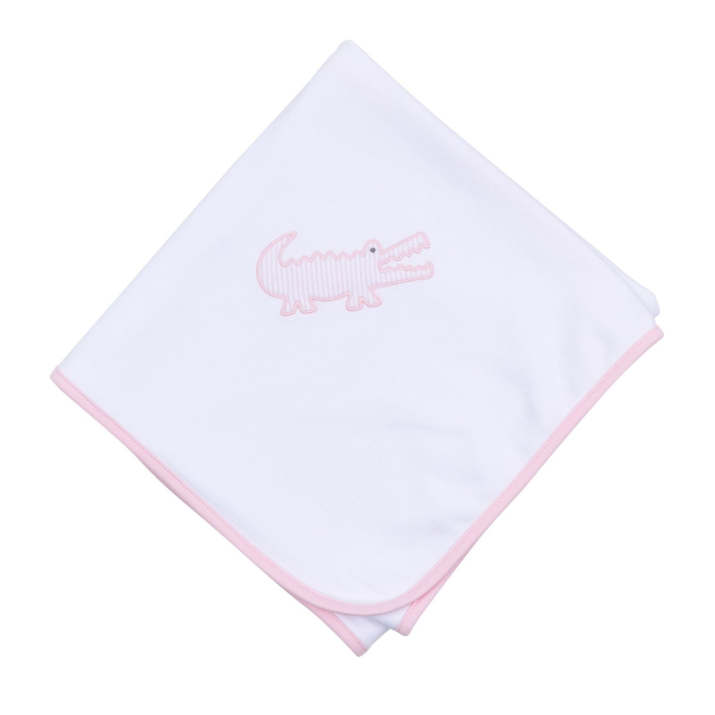 Gator Applique Receiving Blanket - Pink - Magnolia BabyReceiving Blanket