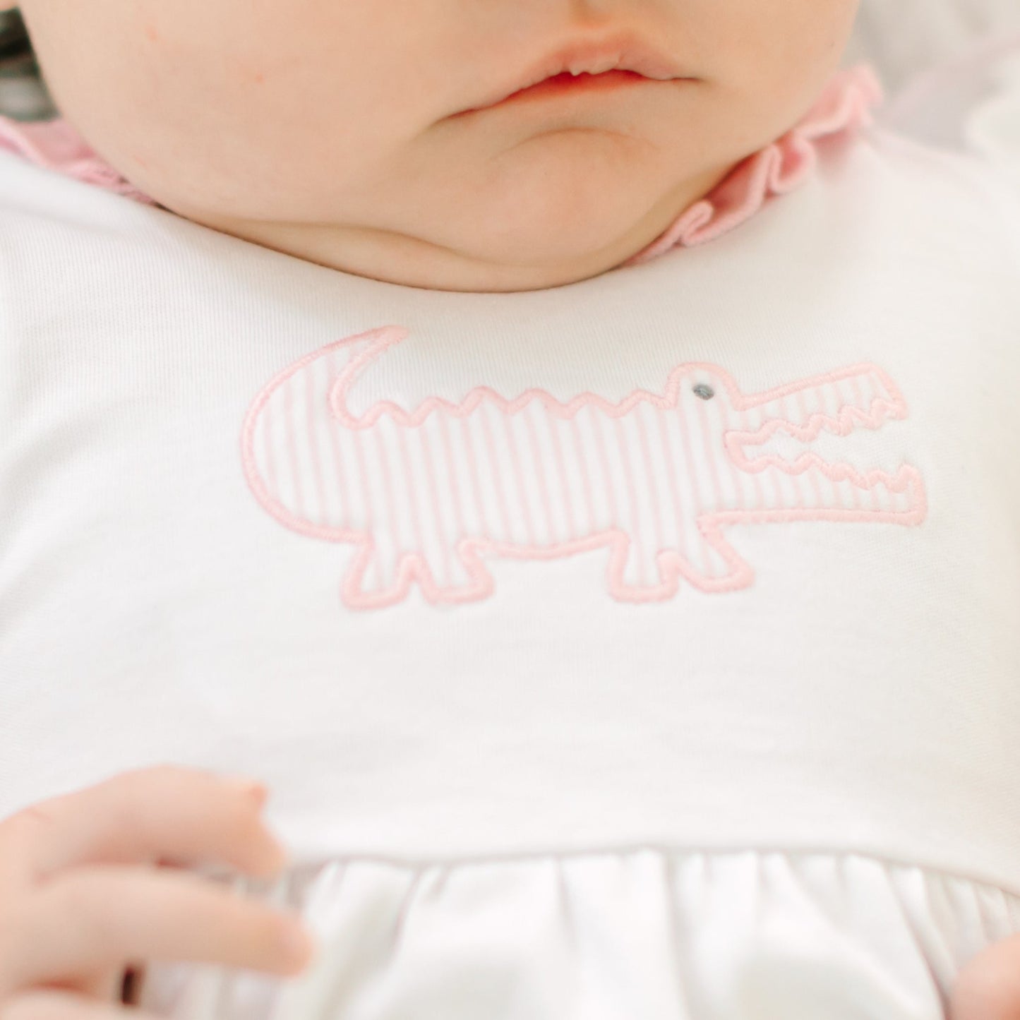 Gator Applique Ruffle Bubble - Pink - Magnolia BabyBubble