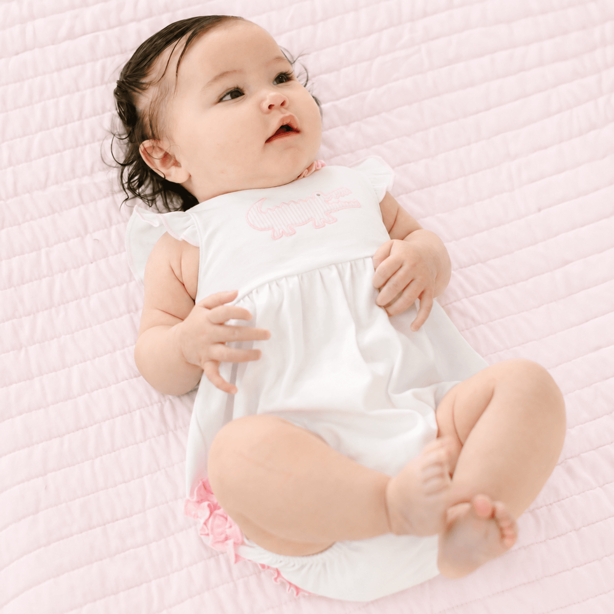 Magnolia Baby_Gator Applique Ruffle Bubble - Pink_4