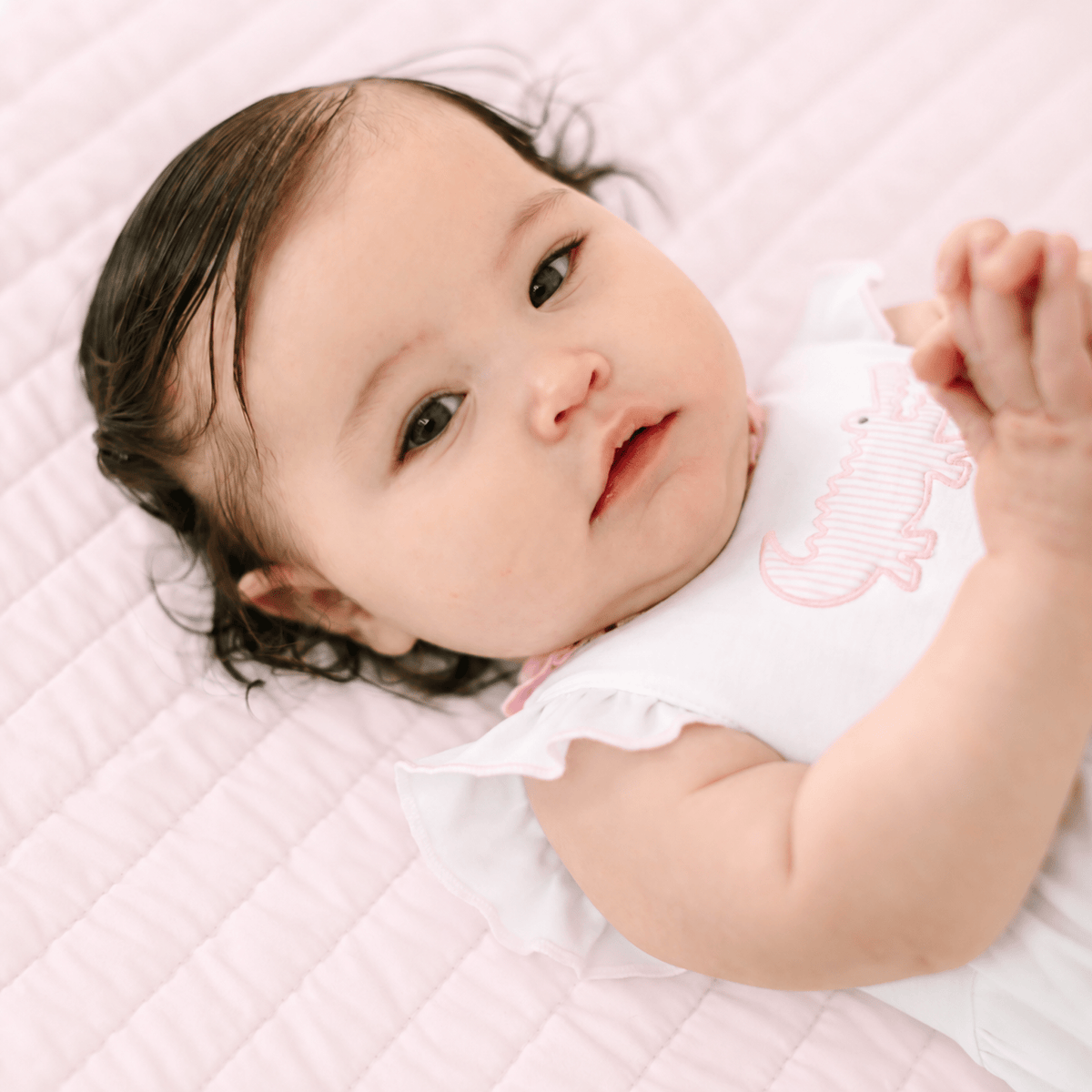 Magnolia Baby_Gator Applique Ruffle Bubble - Pink_1