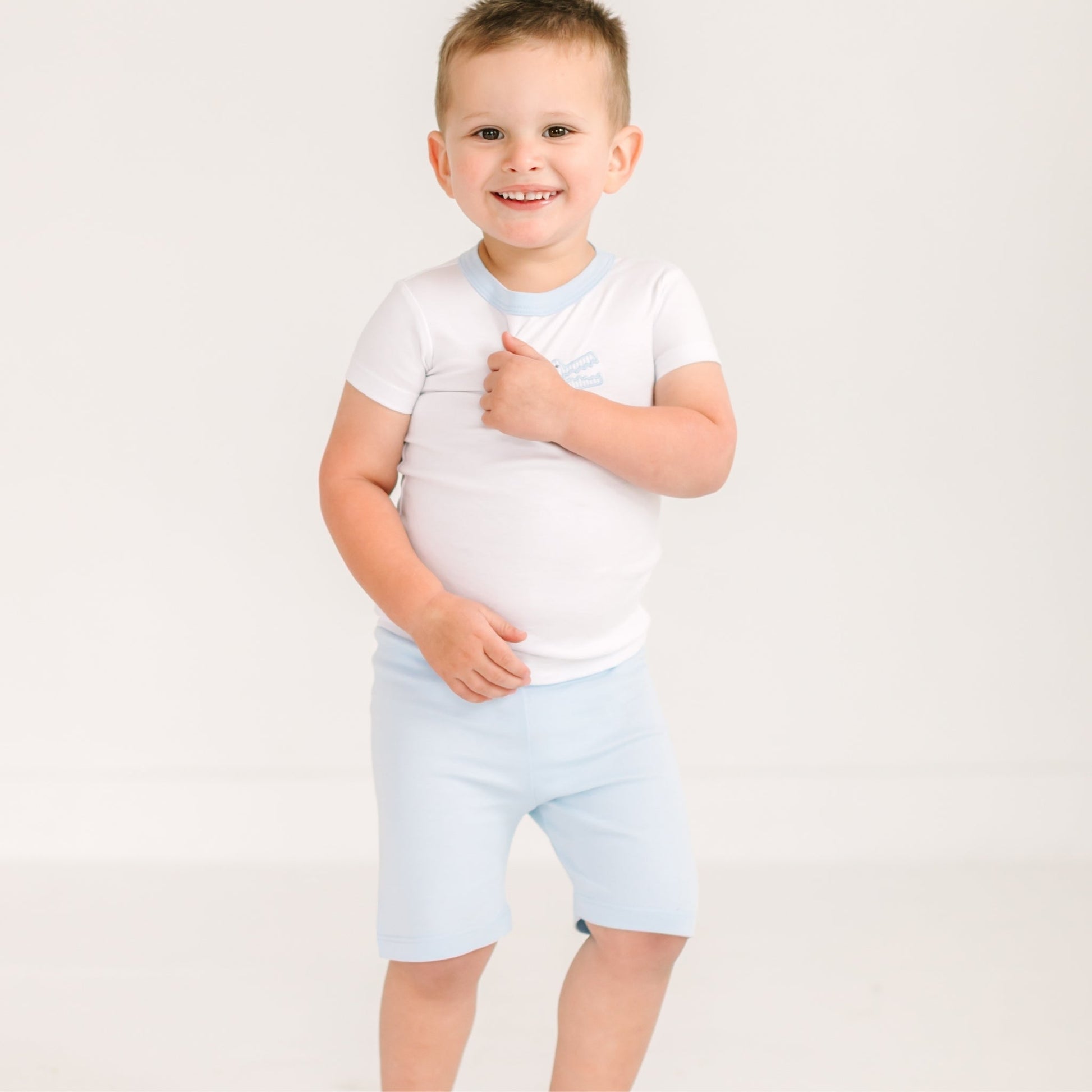 Gator Applique Short Pajamas - Light Blue - Magnolia BabyShort Pajamas