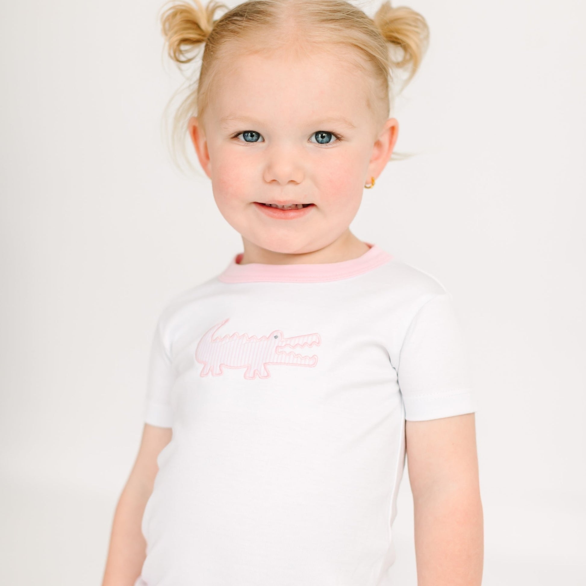 Gator Applique Short Pajamas - Pink - Magnolia BabyShort Pajamas