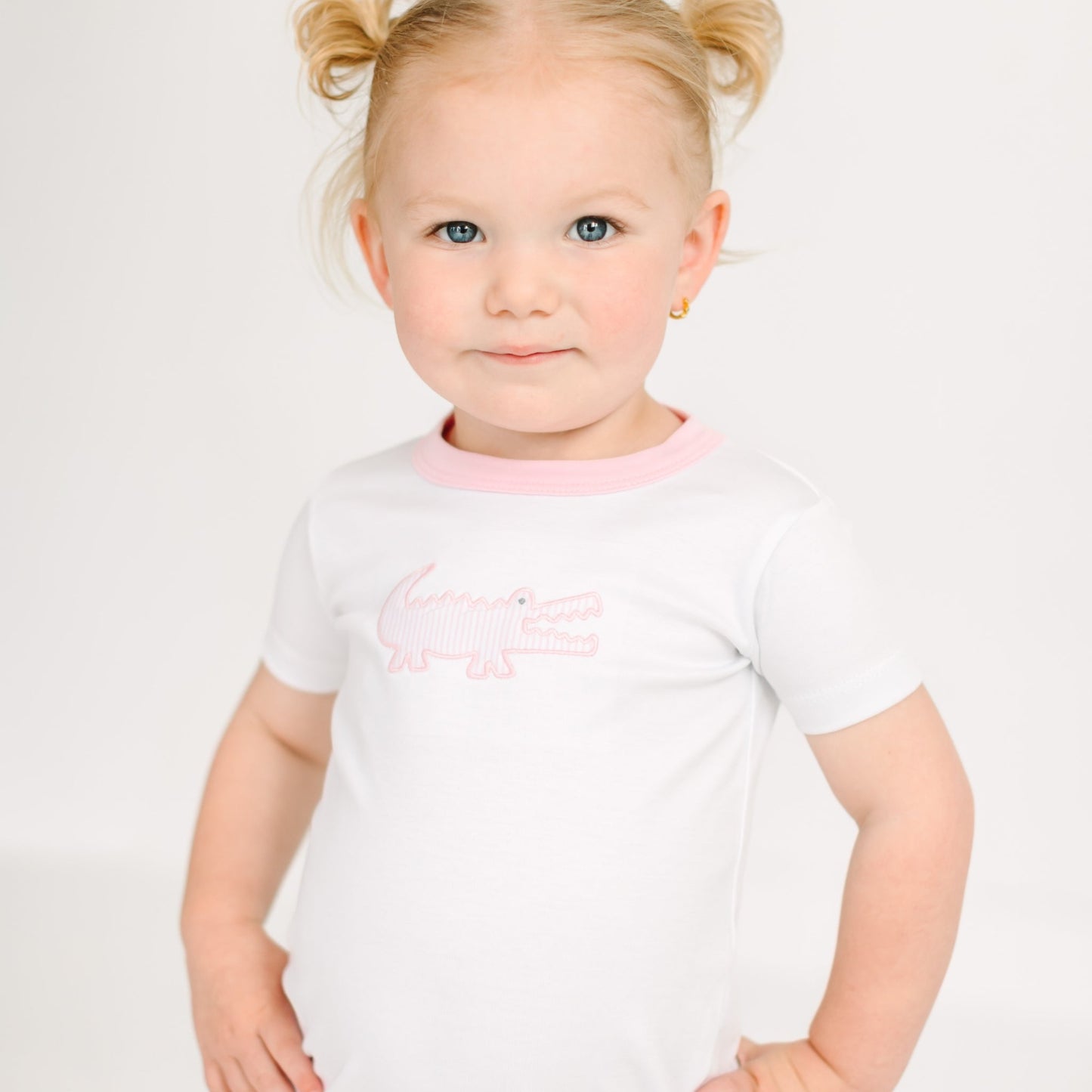 Gator Applique Short Pajamas - Pink - Magnolia BabyShort Pajamas
