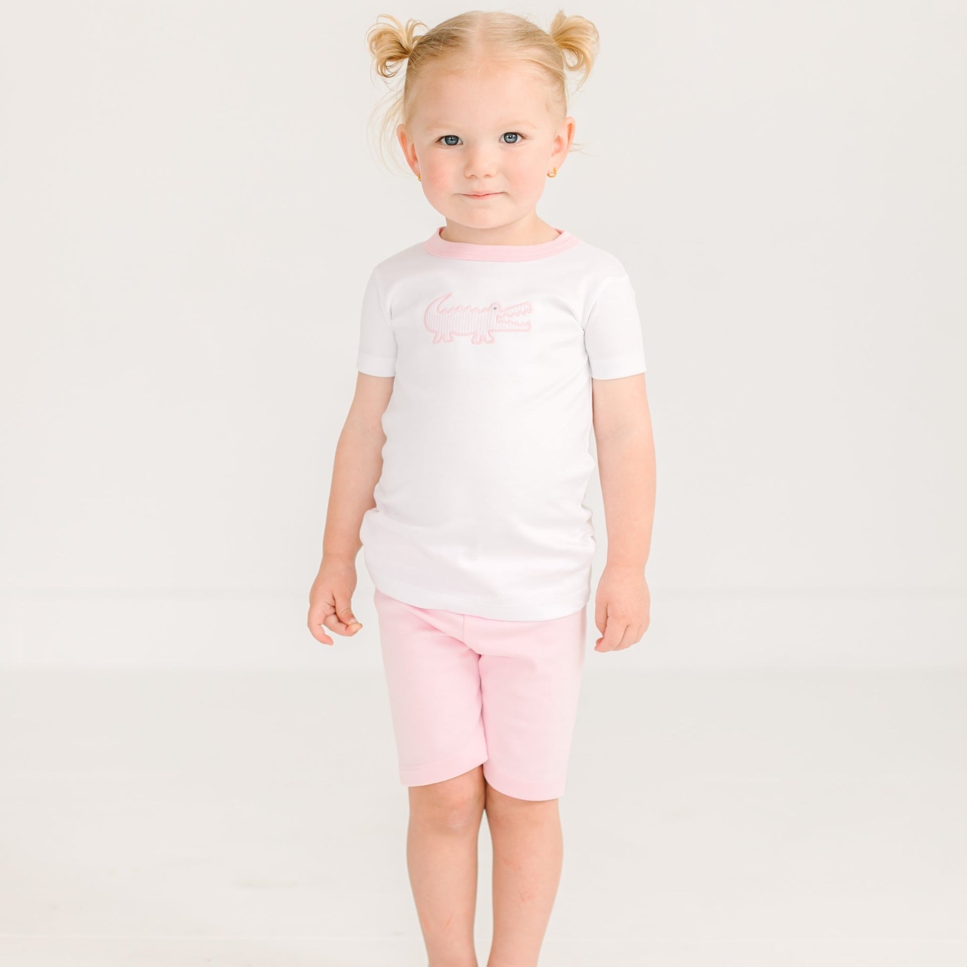 Gator Applique Short Pajamas - Pink - Magnolia BabyShort Pajamas