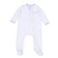Gator Applique Zip Footie - Light Blue - Magnolia BabyFootie