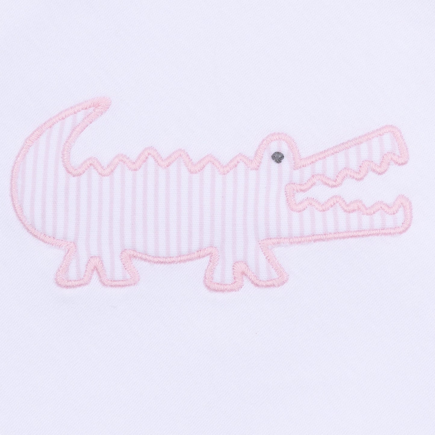 Gator Applique Zip Footie - Pink - Magnolia BabyFootie