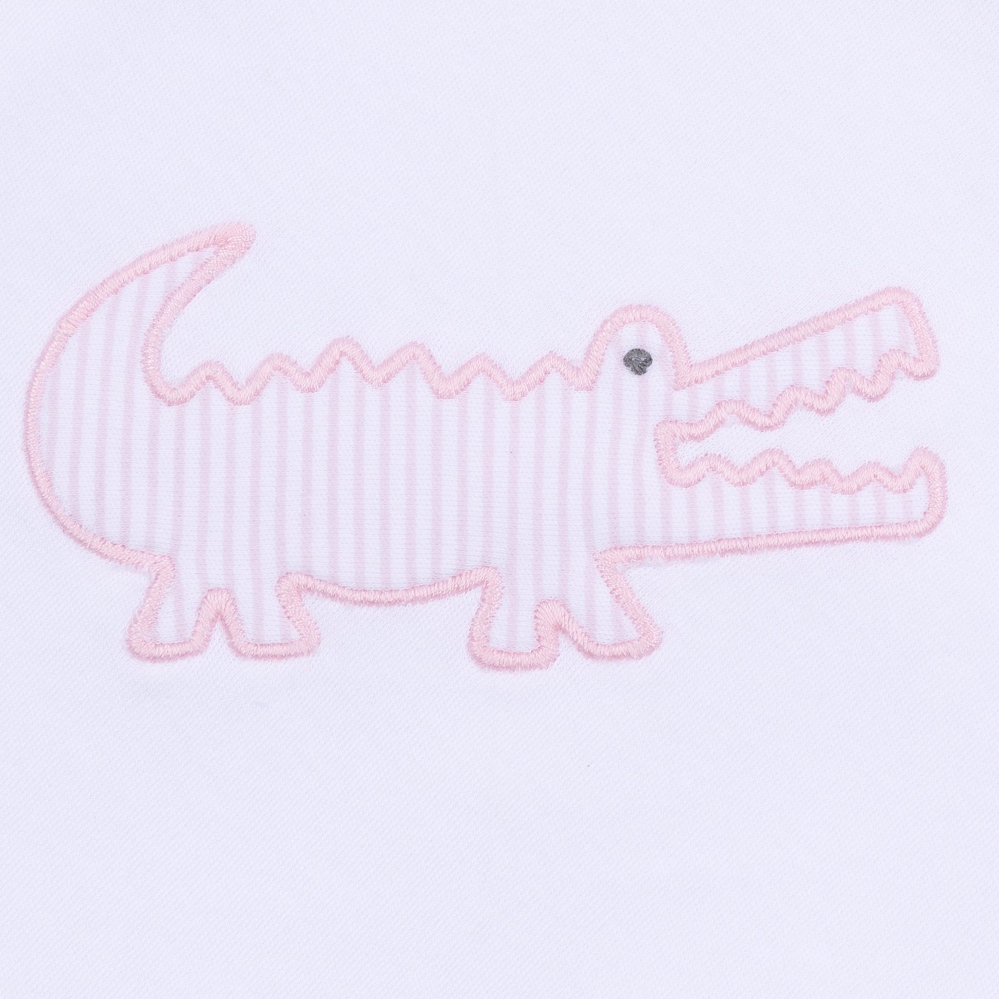 Gator Applique Zip Footie - Pink - Magnolia BabyFootie