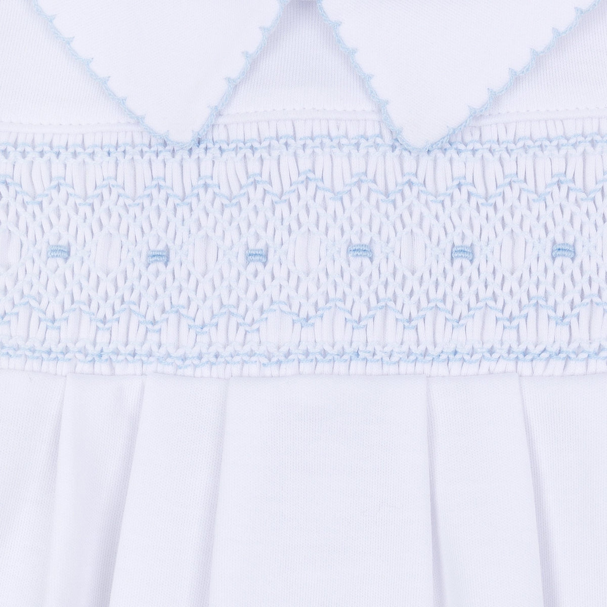 Magnolia Baby_George Smocked Bib - White Light Blue_2