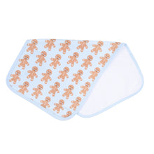  Gingerbread Kisses Blue Printed Burp Cloth - Magnolia BabyBurp Cloth