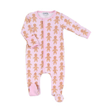  Gingerbread Kisses Pink Printed Footie - Magnolia BabyFootie