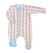  Gingerbread Kisses Printed Footie - Blue - Magnolia BabyFootie