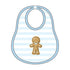 Gingerbread Land Bib - Blue - Magnolia BabyBib